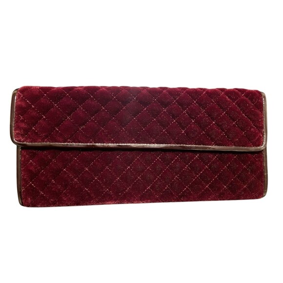 Quilted Velvet CLUTCH ORGANIZER Sonia Red OFF SAKS‎ 5TH AVENUE - Picture 1 of 9